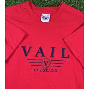Vintage Single Stitch Embroidered Vail Colorado T-Shirt Men's M Made in USA